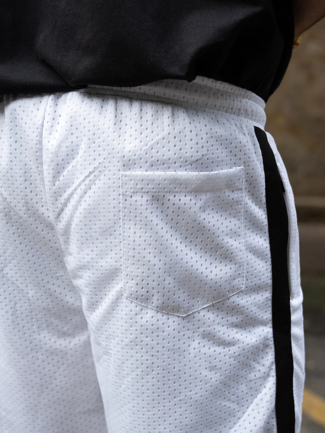 White Mesh Basketball Short - Image 5
