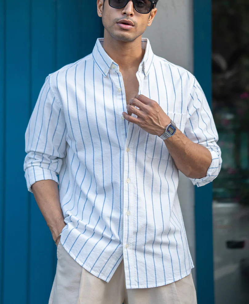 White Oxford Stripe Shirt - Image 2