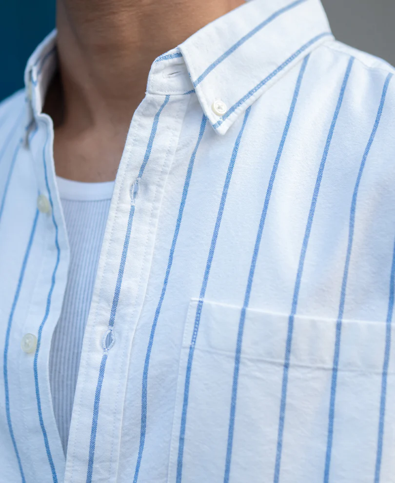 White Oxford Stripe Shirt - Image 5