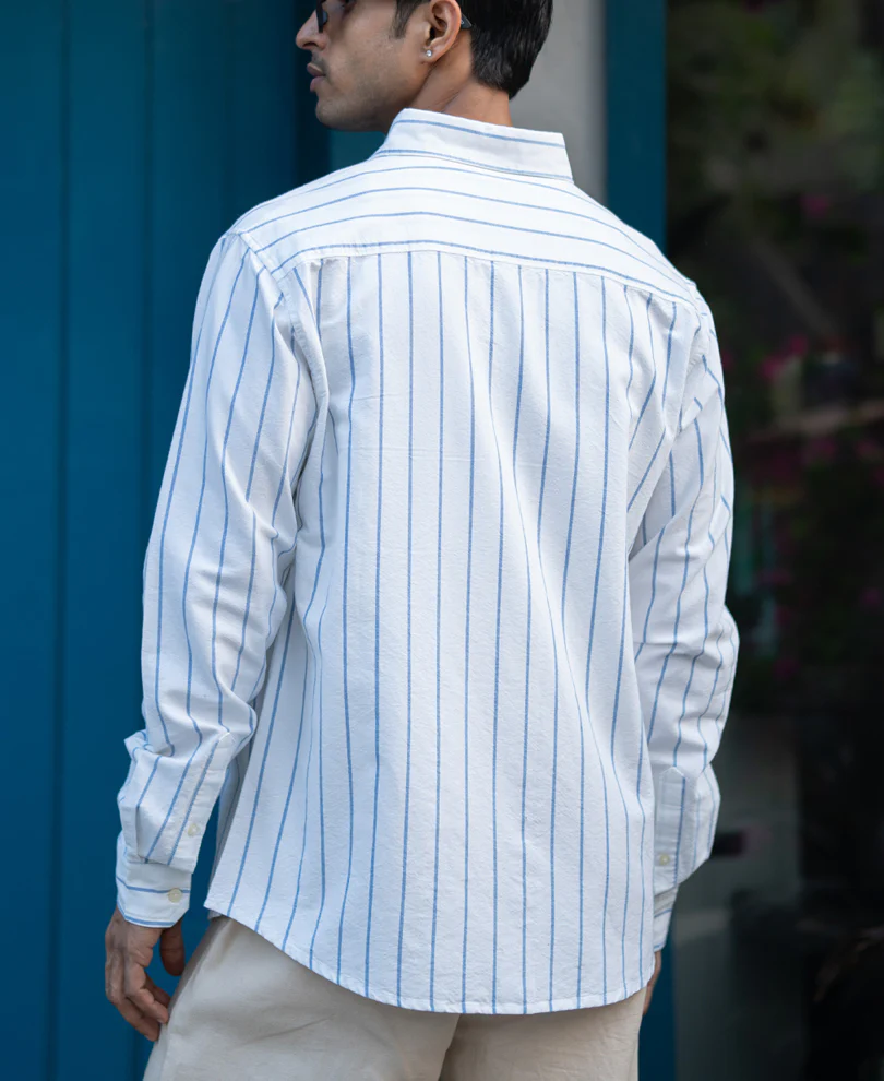 White Oxford Stripe Shirt - Image 6
