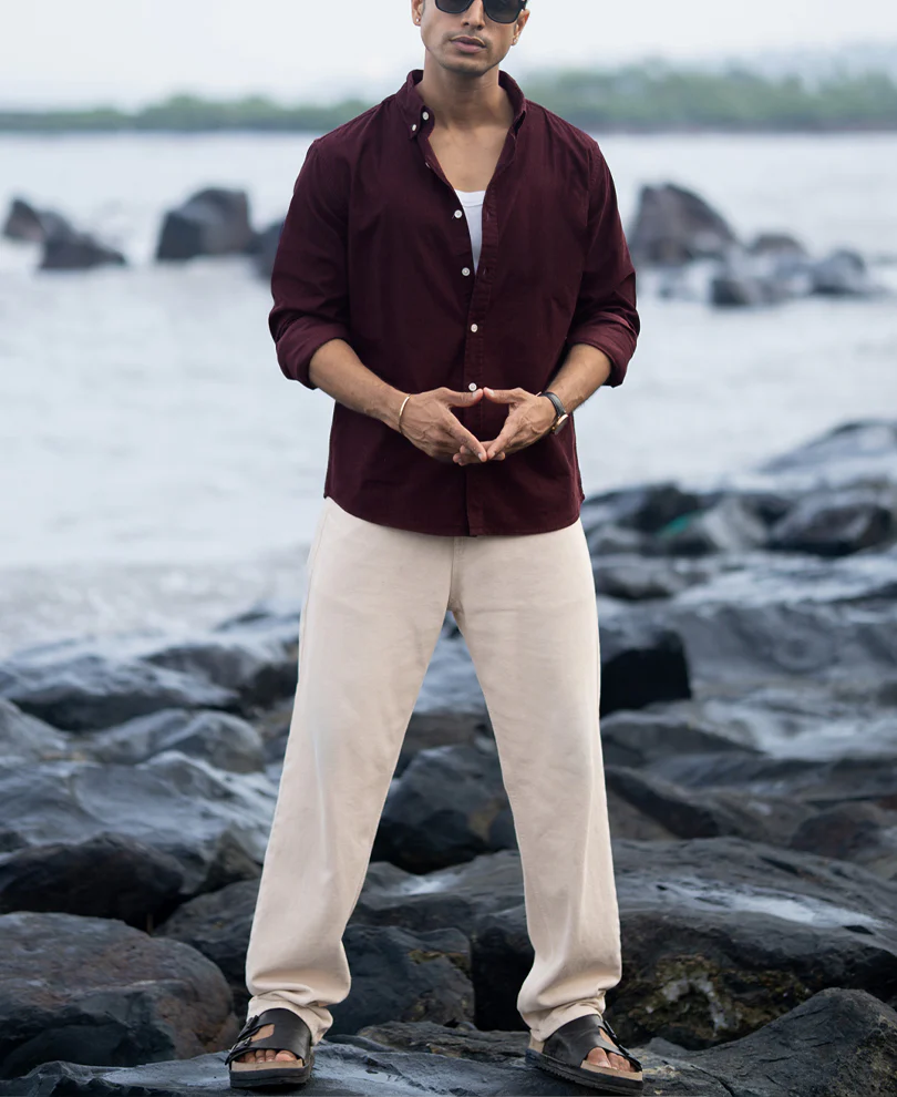 Wine Corduroy Buttondown Shirt - Image 5