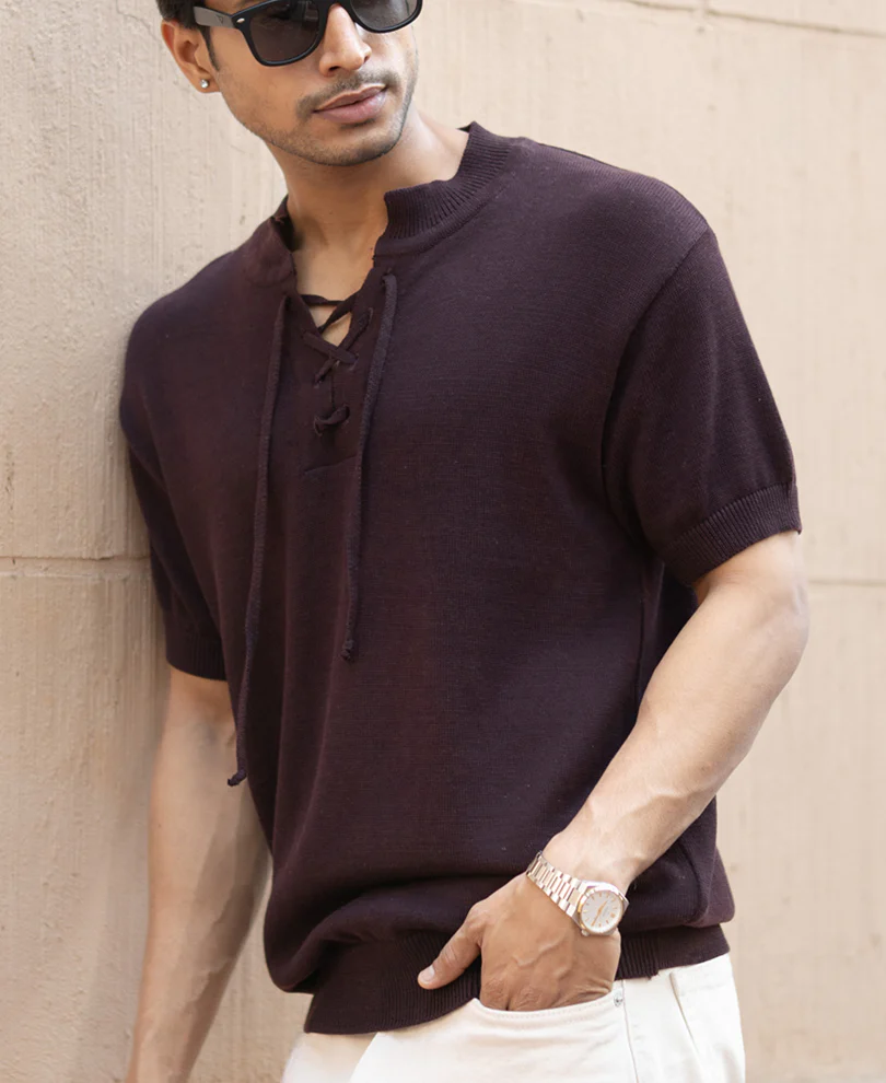 Wine Henley T-Shirt