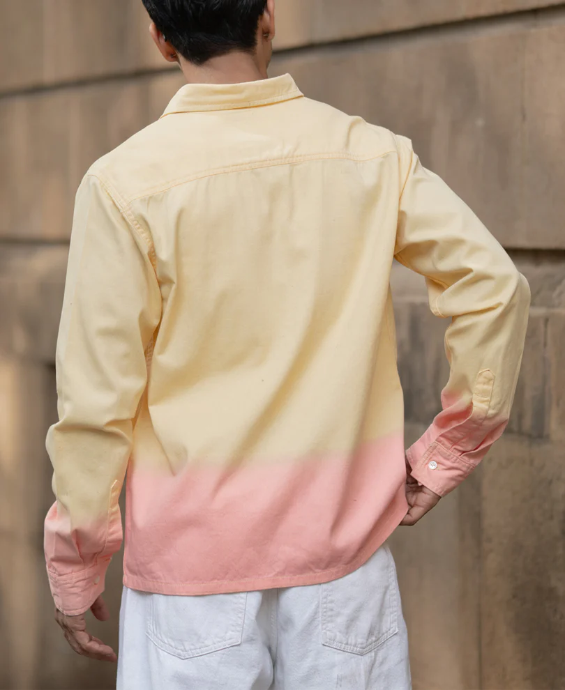 Yellow Ombre Structured Shirt - Image 6